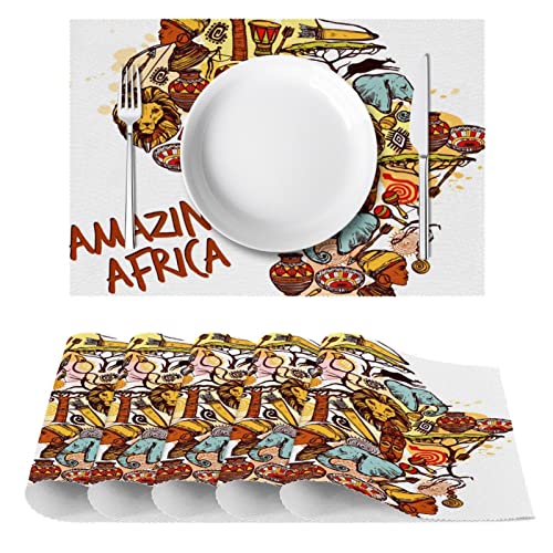 Sets de table africains faciles à nettoyer pour protéger votre table de la chaleur
