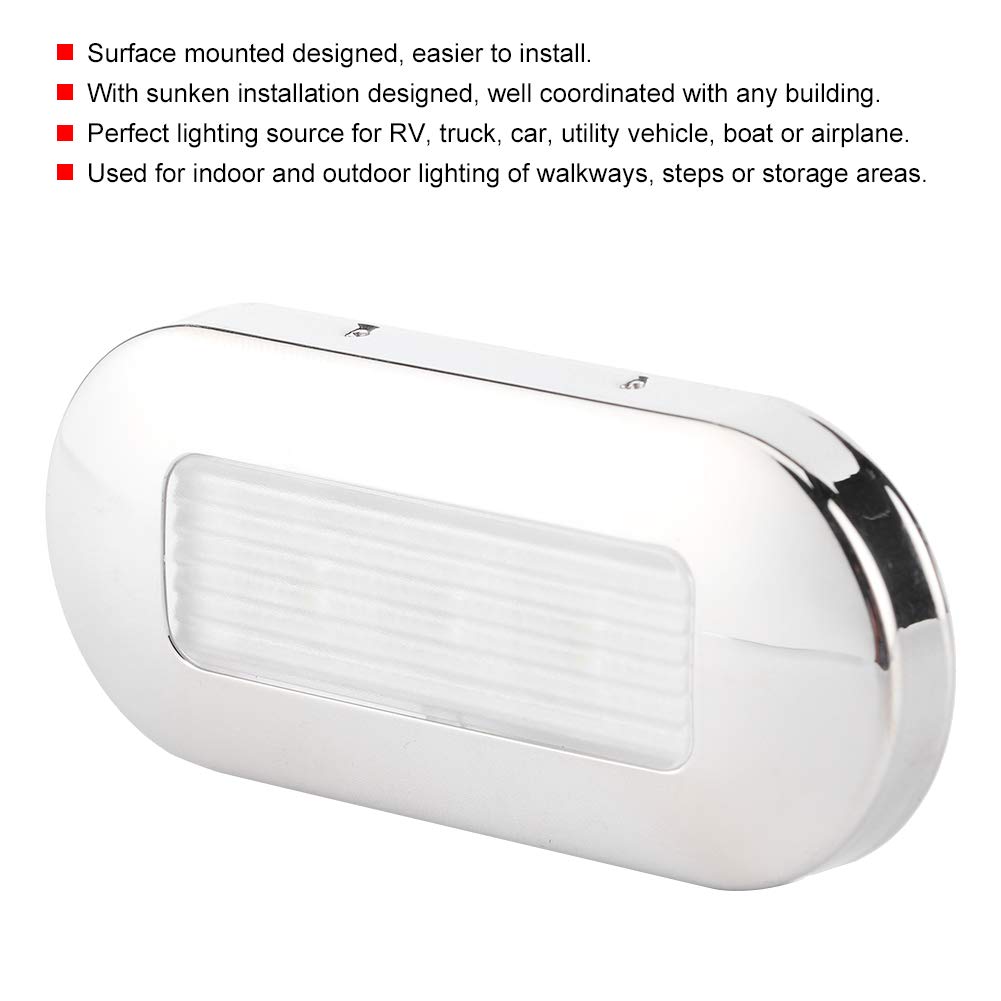 Lampada per scale 12V DC LED Passerella Luce di cortesia Forma ovale Ci sono tre perle di lampada in una lampada IP67 Impermeabile per Marine Boat RV(caldo)