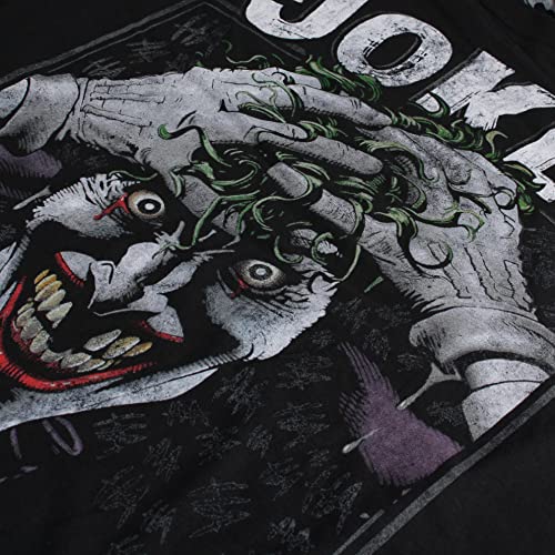 DC Comics Hombre Crazed Joker Camiseta Not Applicable, Negro (Black Blk), Large