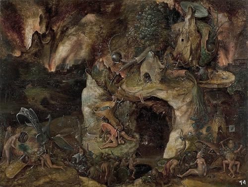 Cuadro Tentazione di un santo di Hieronymus Boske lienzo decorativo 60x90cm