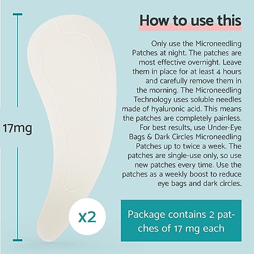 Remescar Eye Bags & Dark Circles Microneedling Patches 17mg x 2, Anti-Aging Treatment for Puffy Eyes - Image 3