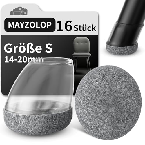MAYZOLOP 16 Stück Stuhlbeinkappen, Ø14-20mm Stuhlbeinkappen...
