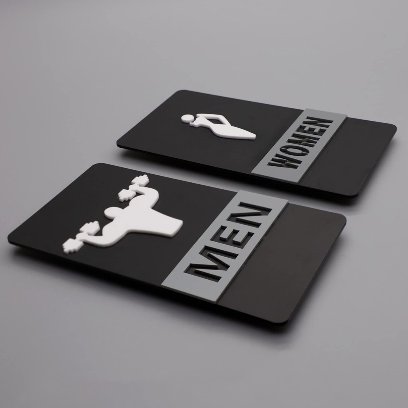 VNVFJKLO restroom sign, Comes with Graphical Symbols, for Office or Business, Toilets Sign, Bathroom Decals - 8.7" X 4