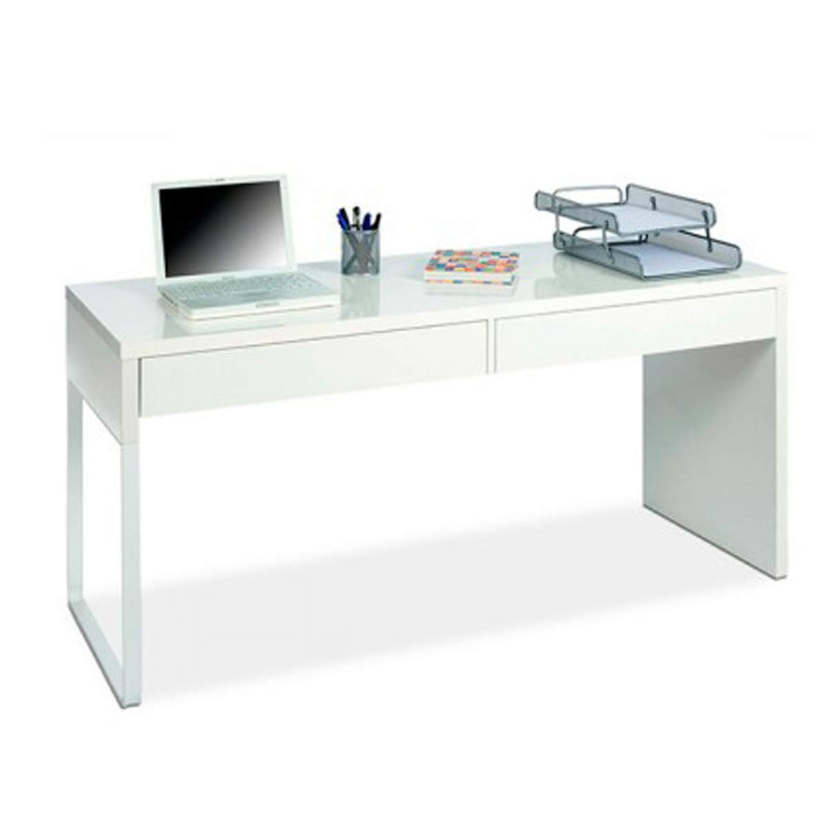 Mesa Despacho Reversible con 2 Cajones con Acabado en Blanco Artik - Dim: 138 x 50 x 75 cm