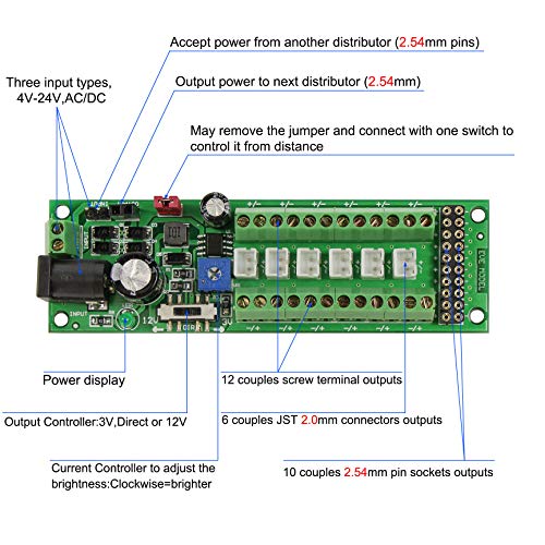 Evemodel Pcb012 Power Distribution Board Self-Adapt Distributor Ho N O Led Street Light Hub Dc Ac Voltage Train Power Control #TOP1