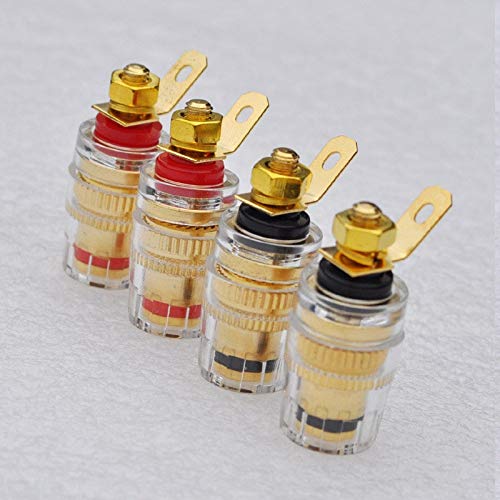 Davitu 40pcs/lot 300 pure copper binding post anti-oxidation crystal audio terminal block speaker terminal block speaker wire column - (Color: black)