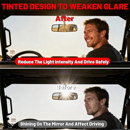 Image of StarknightMT Tinted Rear Window Compatible with Polaris Ranger XP 1000 / 1000 (2017-2026), Back Windshield Fits Ranger XP 900 / Crew (2013-2019), Quick-Turn Knob Install