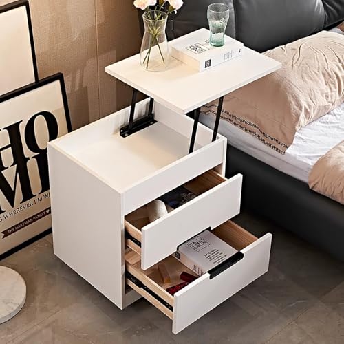 Commode lignes épurées pour un espace optimisé et table de chevet réglable
