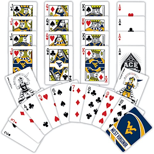 Image of MasterPieces Family Games - NCAA West Virginia Mountaineers Playing Cards - Officially Licensed Playing Card Deck for Adults, Kids, and Family