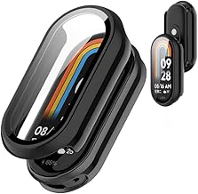 For Xiaomi Smart Band 10 Case, 3D, Right Angle Edge, Ultra-Thin, PC + Glass Material, Integrated, Compatible with Xiaomi Smart Band 10, High Transmittance, Scratch Resistant, Fingerprint