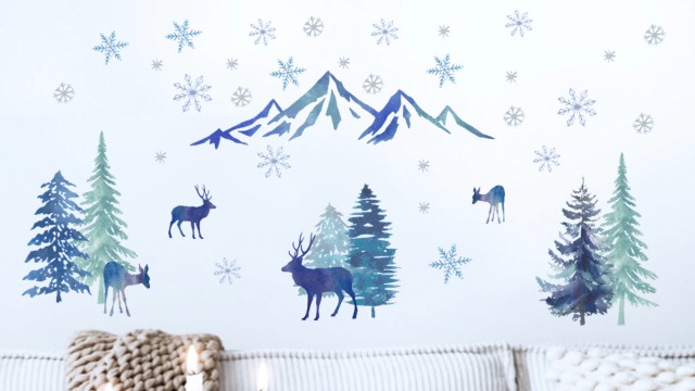 Adhesivos de pared Winter Wonderland Mfault 35x12 pulgadas miniatura 7