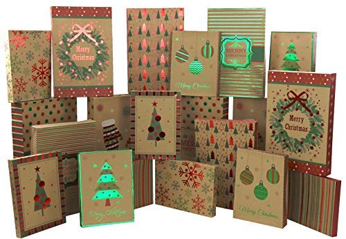Iconikal Christmas Holiday Gift Giving Boxes, Dogs & Cats, 3 Sizes, 10 Pack