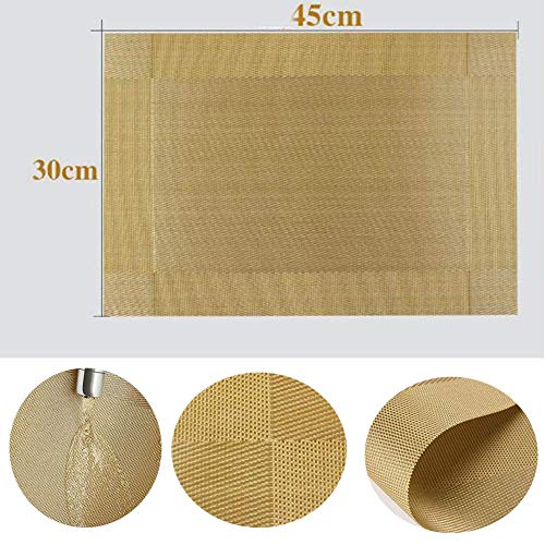 Image of Placemats Heat-Resistant PVC Placemat for Dining Table Woven Vinyl Stain Resistant Table Mats Easy to Clean. (5)