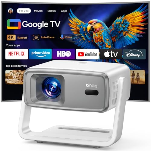 Image of Bnoe 4k Projector with WiFi and Bluetooth, 1800 ANSI Outdoor Smart Projector 4k Auto Focus & Voice Control, Built-in 10,000+ Apps Native 1080P Mini Portable Movie Proyector for Home Theater