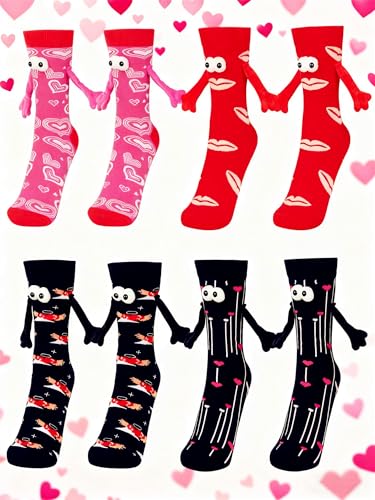 Vermeyen Valentine’s Day Couples Socks 4 Pairs...