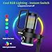 LiNKFOR USB Gaming Microphone for PC, Streaming, Podcast Studio, PS4/PS5/Mac with Noise Cancellation, RGB Lighting, Mute Button, Volume Control, Headphone Jack, Stand & Pop Filter