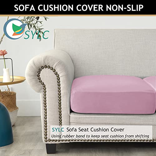 Housse de protection pour coussin de canapé lavable rose