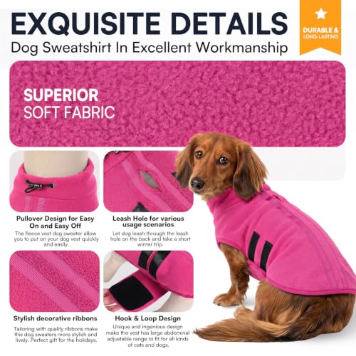 Image of Queenmore Large Dog Sweater,Fleece French Bulldog Sweater with Leash Hole