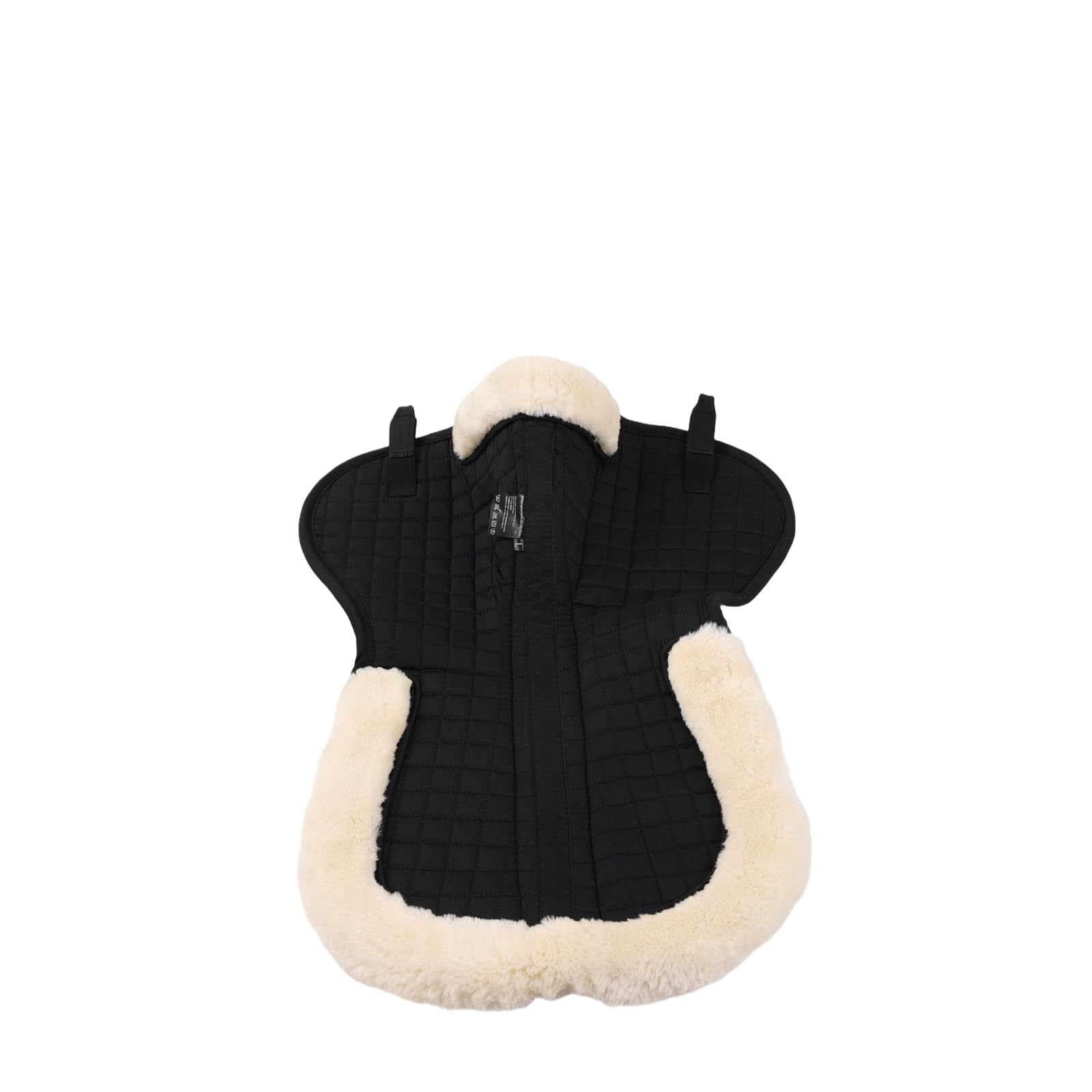 Tapis de selle anglais en coton synthétique avec dos transparent pour équitation - Absorption des chocs - Antidérapant - Respirant - Lavable en machine - Noir/naturel - Taille L