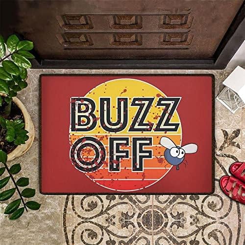 LIERMUBB Door Mat Insert Welcome Funny Doormat Cartoon Bee Buzz Off Go Away Funny Doormat Non-Slip Washable Mat Cute Rugs for Kitchen Front Door Bathroom Entrance Indoor 16X24 Inch