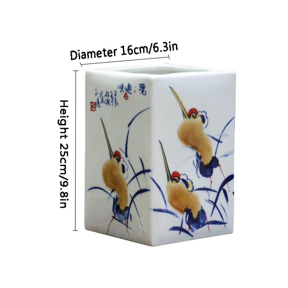Jingdezhen ceramiczna doniczka niebiesko-biała porcelanowa doniczka chińska doniczka bonsai bohema dekoracyjna doniczka stołowa centralny element stołu do biura domowego, A