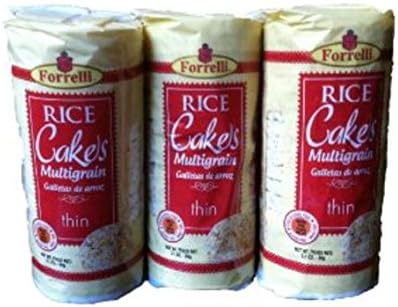 Forrelli Rice Cakes Multigrain 3.1oz (Pack of 3) - Gluten Free & Vegan