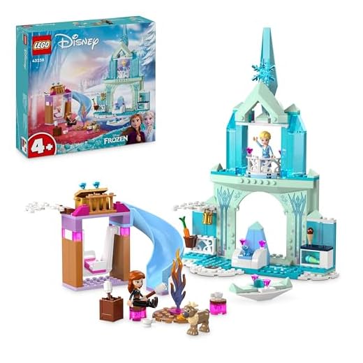 LEGO ǀ Disney Princess Elsa’s Frozen Castle Buildable Toy for 4 Plus Year Old Girls and Boys, Includes Princess Elsa and Anna Mini-Doll Figures and 2 Animal Toys, Fun Birthday Gift 43238