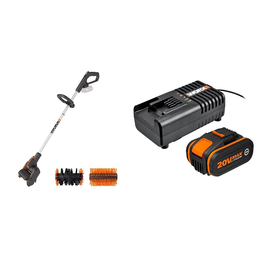 WORX WG441E.9 Akku-Multi-Bürste 20V & WA3604 PowerShare Akku mit Akku Ladestation Set
