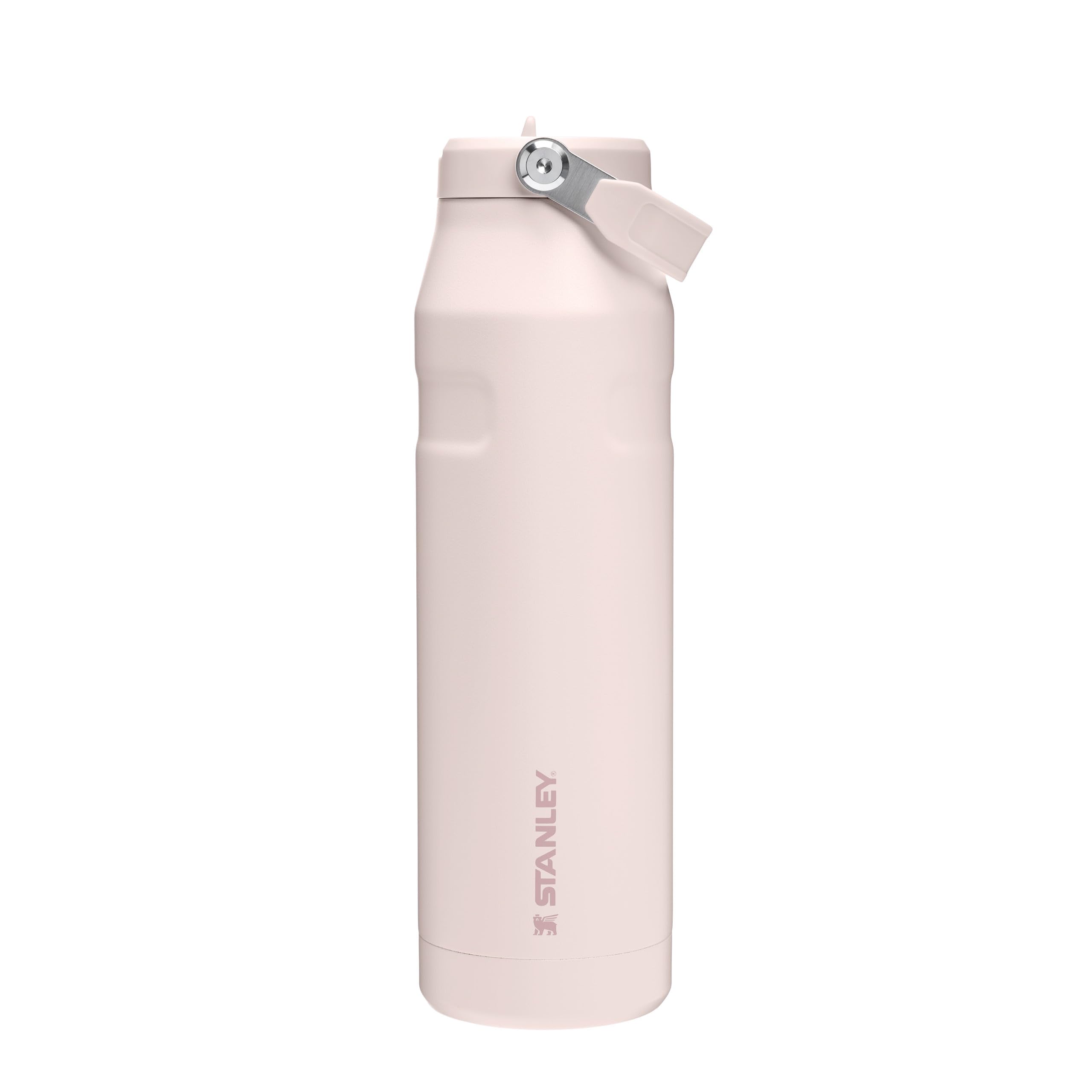 Stanley Flip Straw 2.0 Sports Water Bottle With Straw 1.06L - 15 Hours Cold - 3 Days Iced - Stainless Steel - BPA Free - Leak Resistant - Fits in Cup Holder - Dishwasher Safe - Rose Quartz