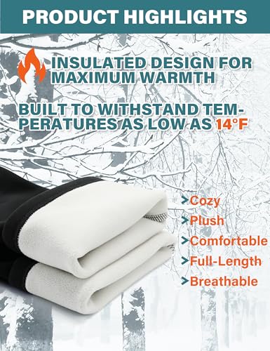 Thick Fleece Lined Leggings for Women Tummy Control High Waisted Workout Thermal Warm Soft Yoga Pants for Cold Winter4