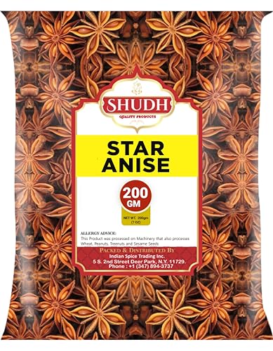 STAR ANISE WHOLE 200 gm (7 oz) | Seeds Pods ~ All Natural | Vegan | Gluten Friendly | NON-GMO | Whole Chinese Anise Star Pods Sun Dried Spice, Anis Estrella/Badian Khatai/ Illicium Verum, Widely Used for Baking, Cooking, and Tea.
