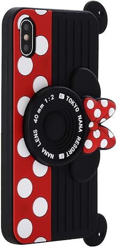 Miniatura 3 de Shinymore Funda para iPhone 11 Pro Max con cordón, diseño de cámara de Minnie Mouse de silicona suave 3D para iPhone 11 Pro Max