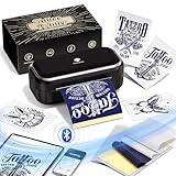 Tattoo Stencil Printer with 30pcs Transfer Paper, New Mini Tattoo Stencil Printer Temporary Tattoo Maker, Bluetooth Tattoo Printer Machine Easy to Use for Tattoo Beginners, Enthusias, Artists
