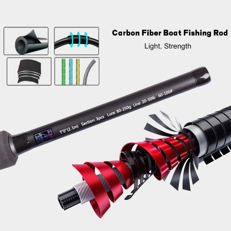 Canne à pêche légère de 20-50lb pour maîtriser le jigging en mer - 6