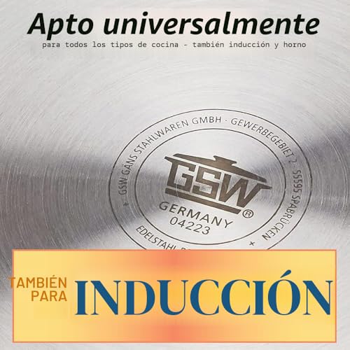 Miniatura 5 de Gsw 643474 - Olla Grande Profesional Con Tapa De Cristal 30 X 28 Cm Aprox. 20 Litros, De Acero Inoxidable, Plateada, 44 X 31,5 X 29,5 Cm, 2 Unidades