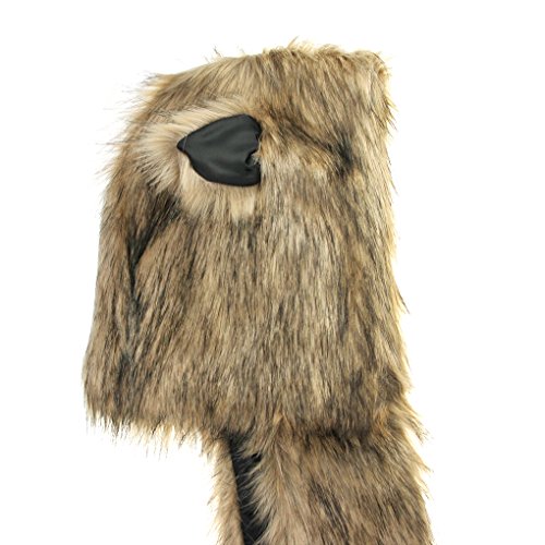 TINAYAUE 3 in 1 Winter Hat for Women Cuddly Wolf Hood Hat Scarf Gloves Faux Fur Warm Hat with Bear Ears, Paw Mittens Pocket4