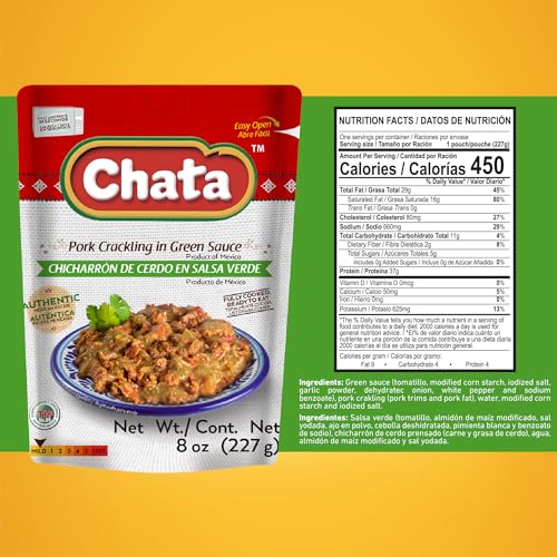 Chata Mexican Meats Variety Pack, Assorted Flavors, 8.8 oz (6 Pack) | Pork Chilorio, Turkey Chilorio, Chicken Chilorio, Cochinita Pibil & Pork Crackling in Green Sauce - image 6
