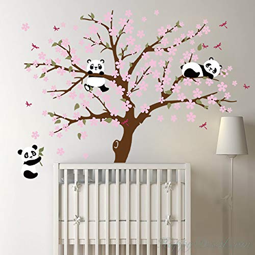 Runtoo Panda Vinilo Decorativo Flores de Cerezo miniatura 2