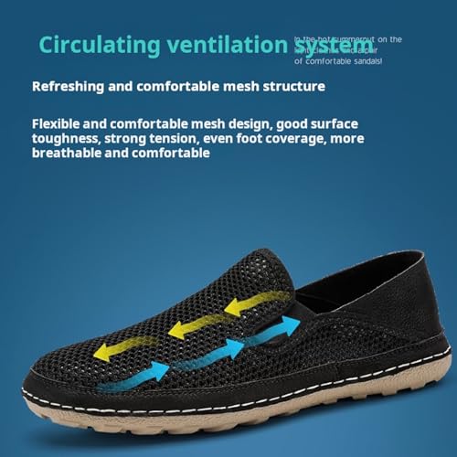 Men's Mesh Lightweight Flat Elasticity Loafers Comfortable Round Toe Hollow Breathable Slip On Casual Loafers for Driving Work Hiking Mocassins Boat Shoe2