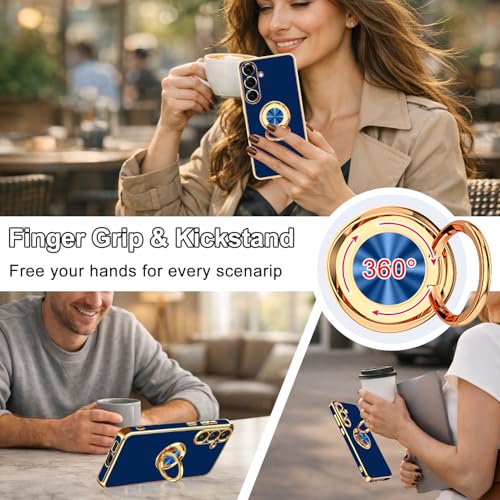Coque Galaxy S25+ Plus bleu avec anneau support pour vos trajets