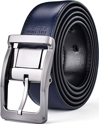 Image of Belts for Men Reversible Leather 1Piece (not 2) 1.25 inch Waist Strap Fashion Dress Buckle Beltox
