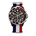 Renault Sport - Montre Chrono Sport - Homme - Analogique Quartz Chronographe - Bracelet en Nylon Bleu Blanc Rouge