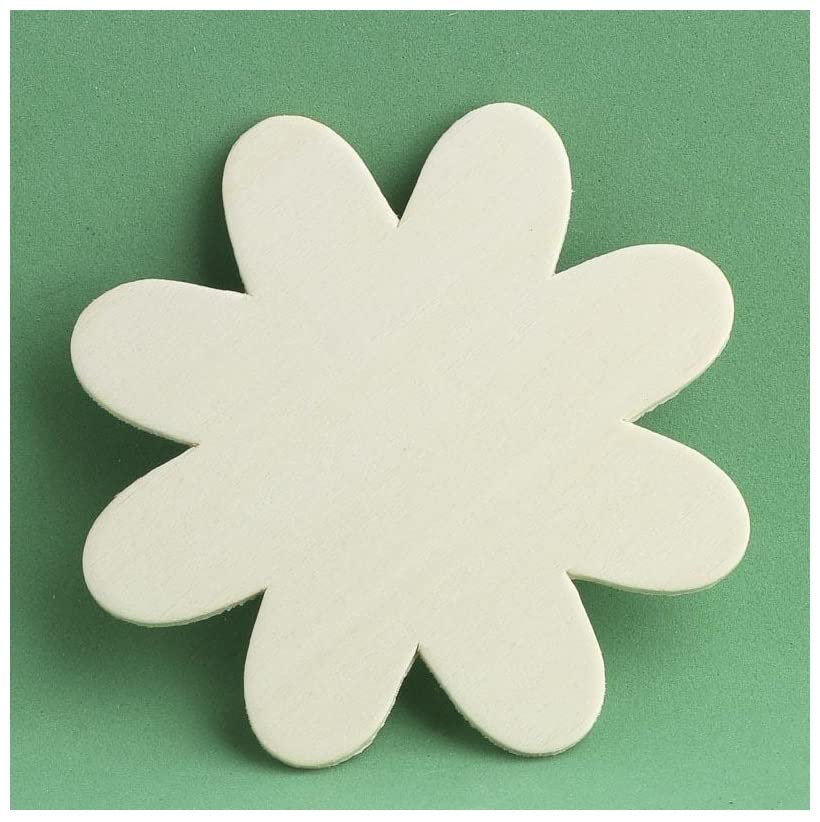 Pack of 24 Unfinished Wooden Flower Cutouts by Factory Direct Craft - Blank Wooden Craft Shapes to Paint as Daisy Flowers Fun DIY Project for Camps, VBS, Scouts and Art Class (Size: 3-1/2' Dia.)