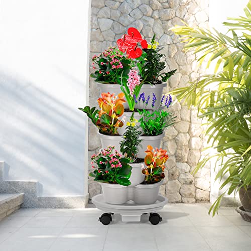Looca Plant Caddy With Wheels And Drainage Tray, 13"Rolling Plant Stand Flower Pot Mover, Planter Caddies Round Plant Dolly For Heavy Duty Planter thumb #7