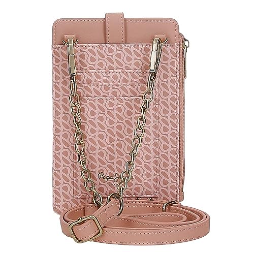 Pepe Jeans Megan Portafoglio Con Tracolla In Ecopelle, Diverse Dimensioni - Rosa, Nero E Cammello - 2