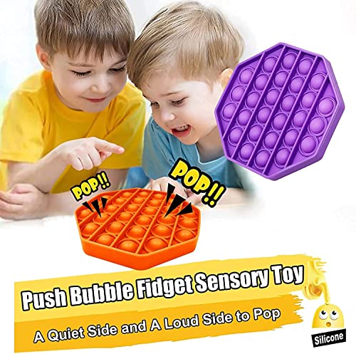 Image of Push Pop it Bubble Fidget Toy, Stress Relief and Anti-Anxiety Tools Sensory Toy for Autism to Relieve Stress for Kids and Adults(Square Orange)