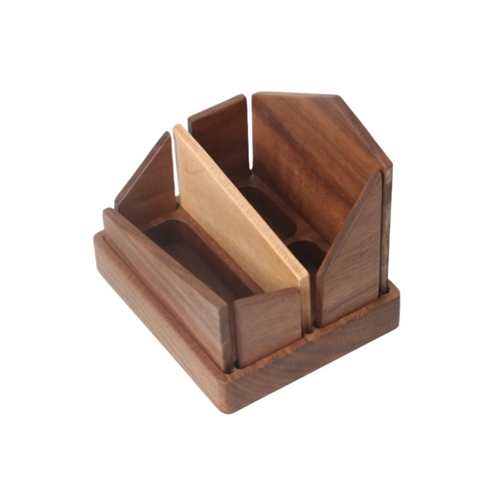 Expositor, Tarjetero de madera | Escritorio de oficina Bruin 11,2x10x12cm: Tarjetero