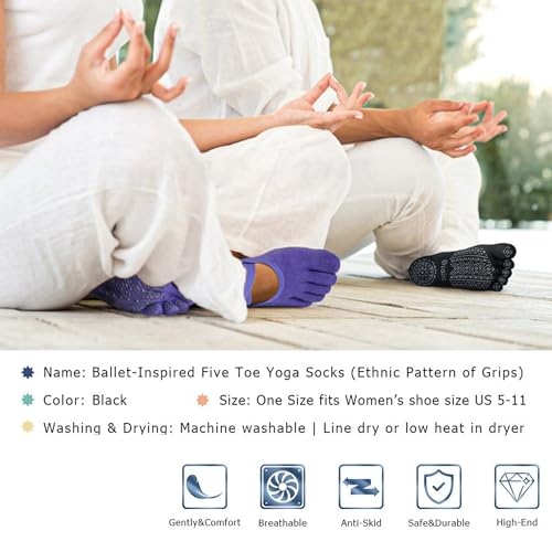 Image of Anti-Skid Socks With Grips Non Slip Socks Ideal For Pilates, Yoga Exercise