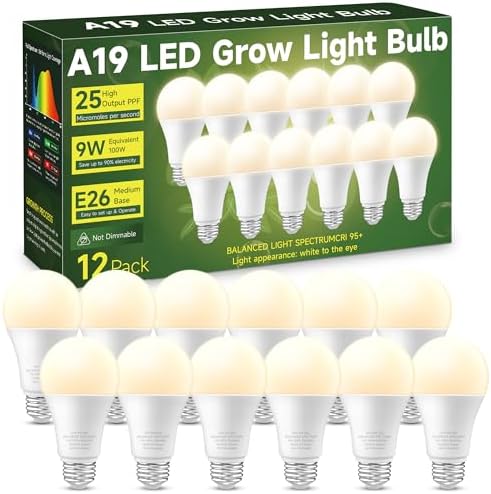 Grow Light Bulbs, Full Spectrum Light Bulb, A19 Grow Light Bulb, ...
