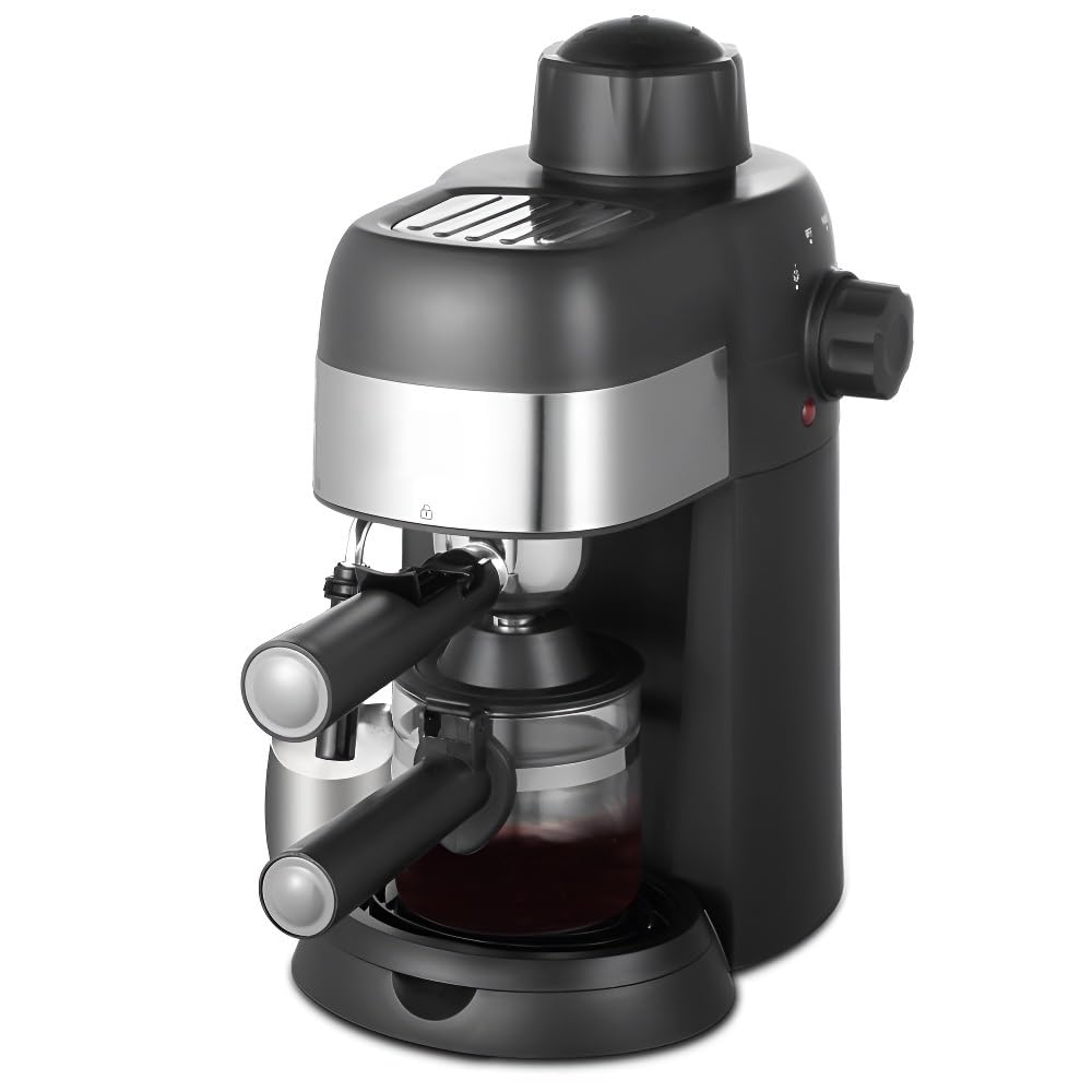 Máquina de café expreso italiana compacta for el hogar/la oficina, semiautomática con espumador de leche de vapor de alta presión
